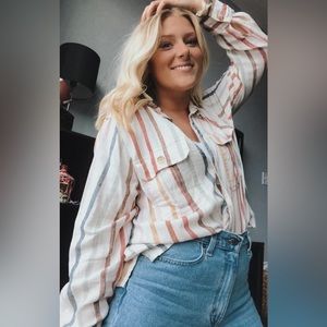 American Eagle Cropped Flannel